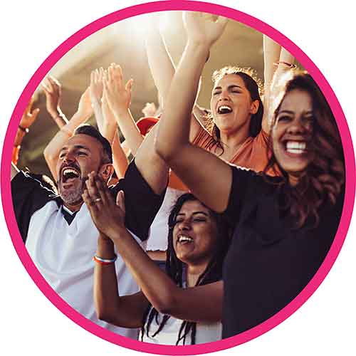 Pledge + Play - Stadium Play Fans Cheering - circle photo