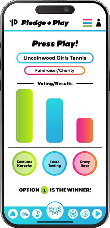 Pledge + Play - Press Play! application screen 1